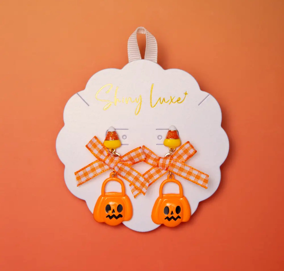 Pumpkin Bucket Earrings w/ Bow