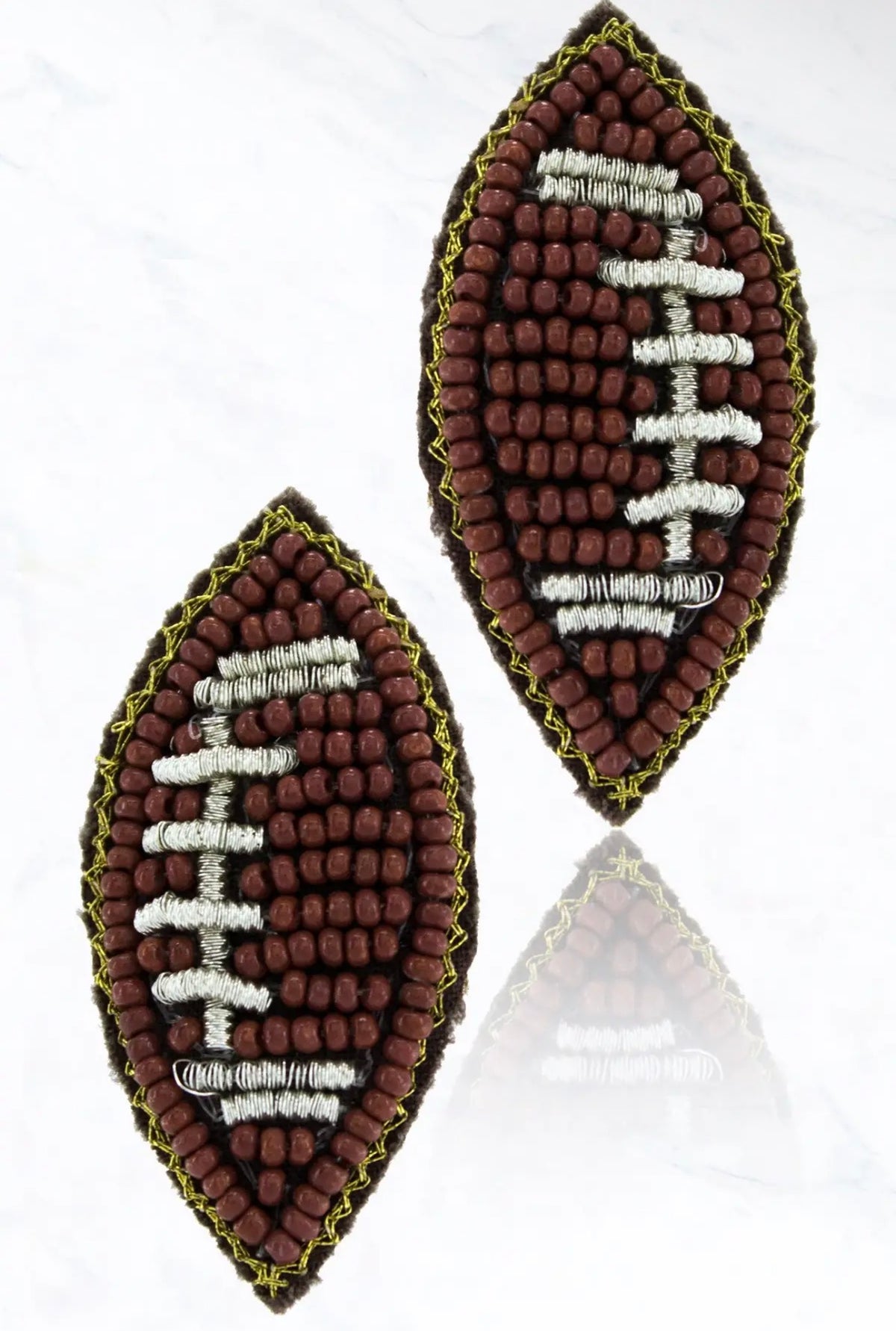 Beaded Football Earrings