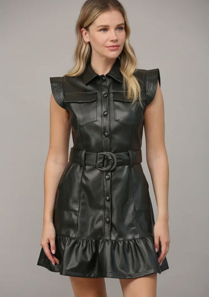 Veronica Faux Leather Dress