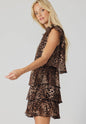 LEOPARD PRINT TIERED
PLEATED DRESS