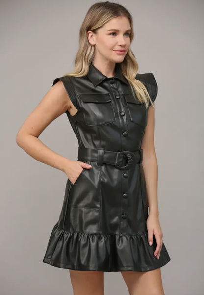 Veronica Faux Leather Dress