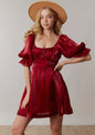 Organza Half Sleeve Back Tied Mini
Dress