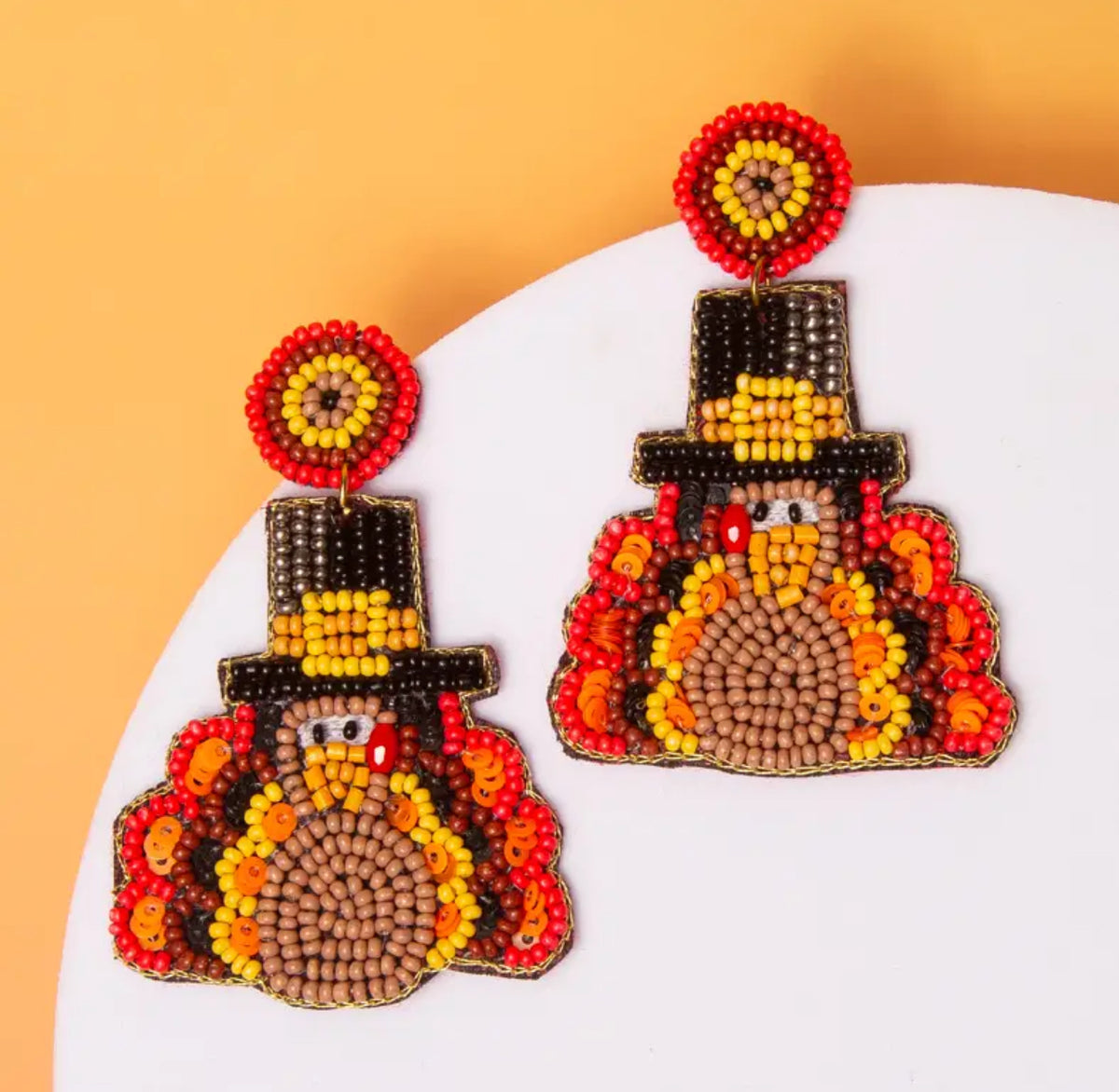 Turkey Seed Beaded Earrings