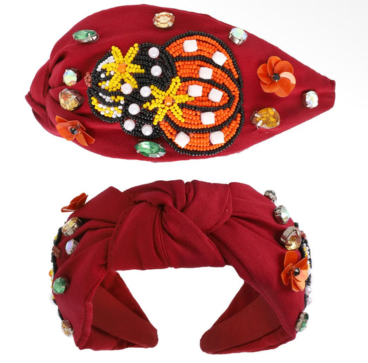 Pumpkin Beaded Headband