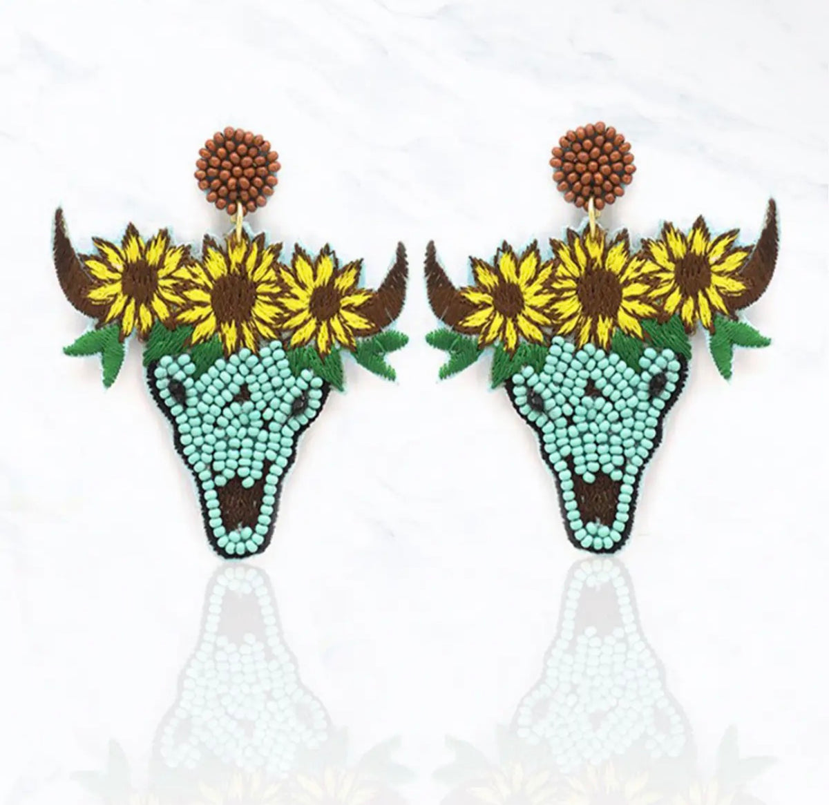 Longhorn Sunflower Earrings